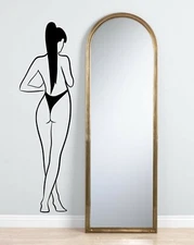 Sexy Girl Decal Back Sticker Wall Large Removable Mirror Vinyl Sticker Abstract 