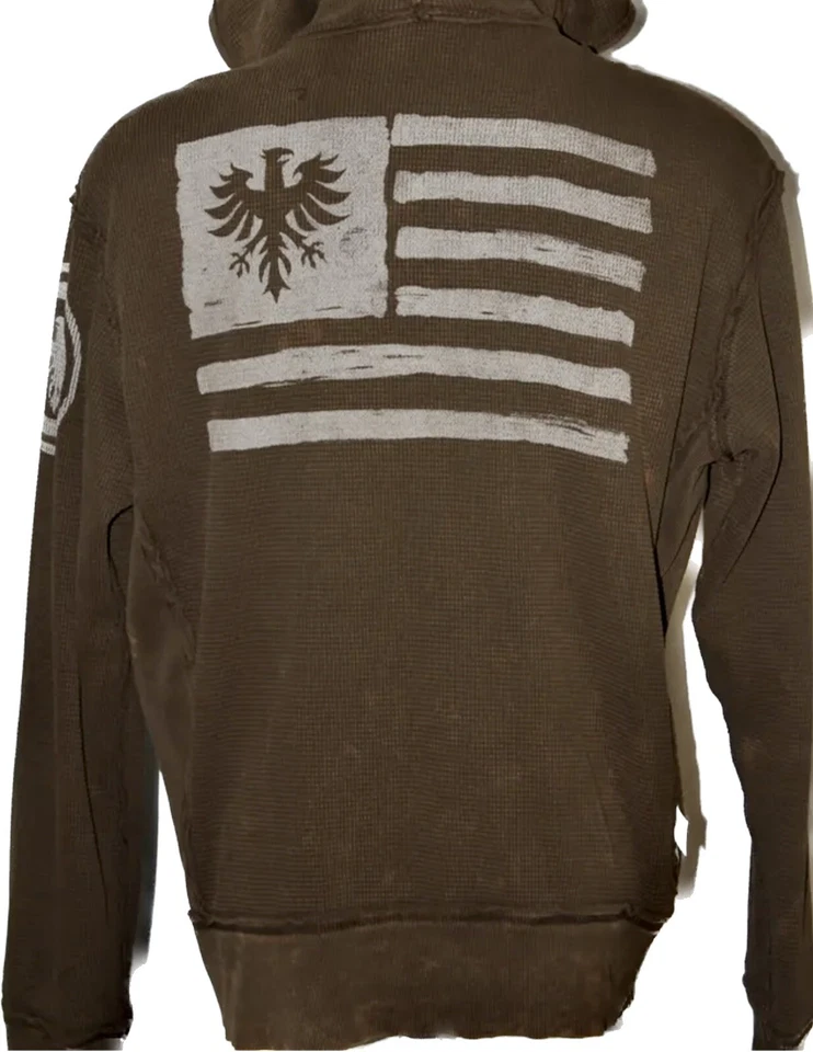 AFFLICTION АМЕРИКАНСКАЯ ТАМОЖНЯ МОТОКЛУБ РЕВЕРСИВНЫЙ КУРТКА С КАПЮШОНОМ РАЗМЕР L - Изображение 4 из 4