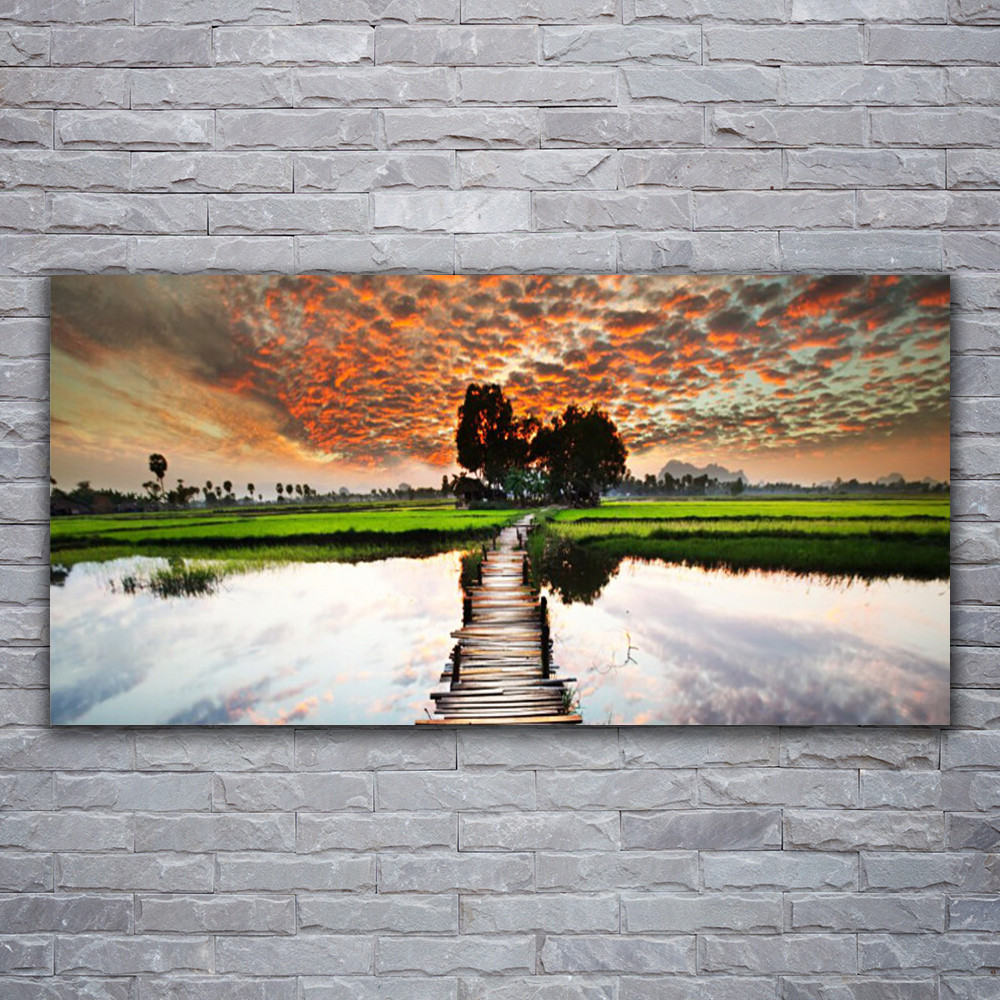 Tableau impression paysage de lac 120x60 cm pour créer un salon zen et lumineux
