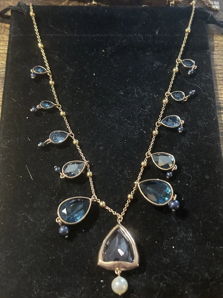 Impresionante collar llamativo enchapado en oro rosa Sonata Swarovski Foto 2 de 4