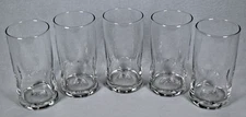 Set Of (5) Libbey Crisa Thumbprint Impressions Dimple Clear Glasses 6”