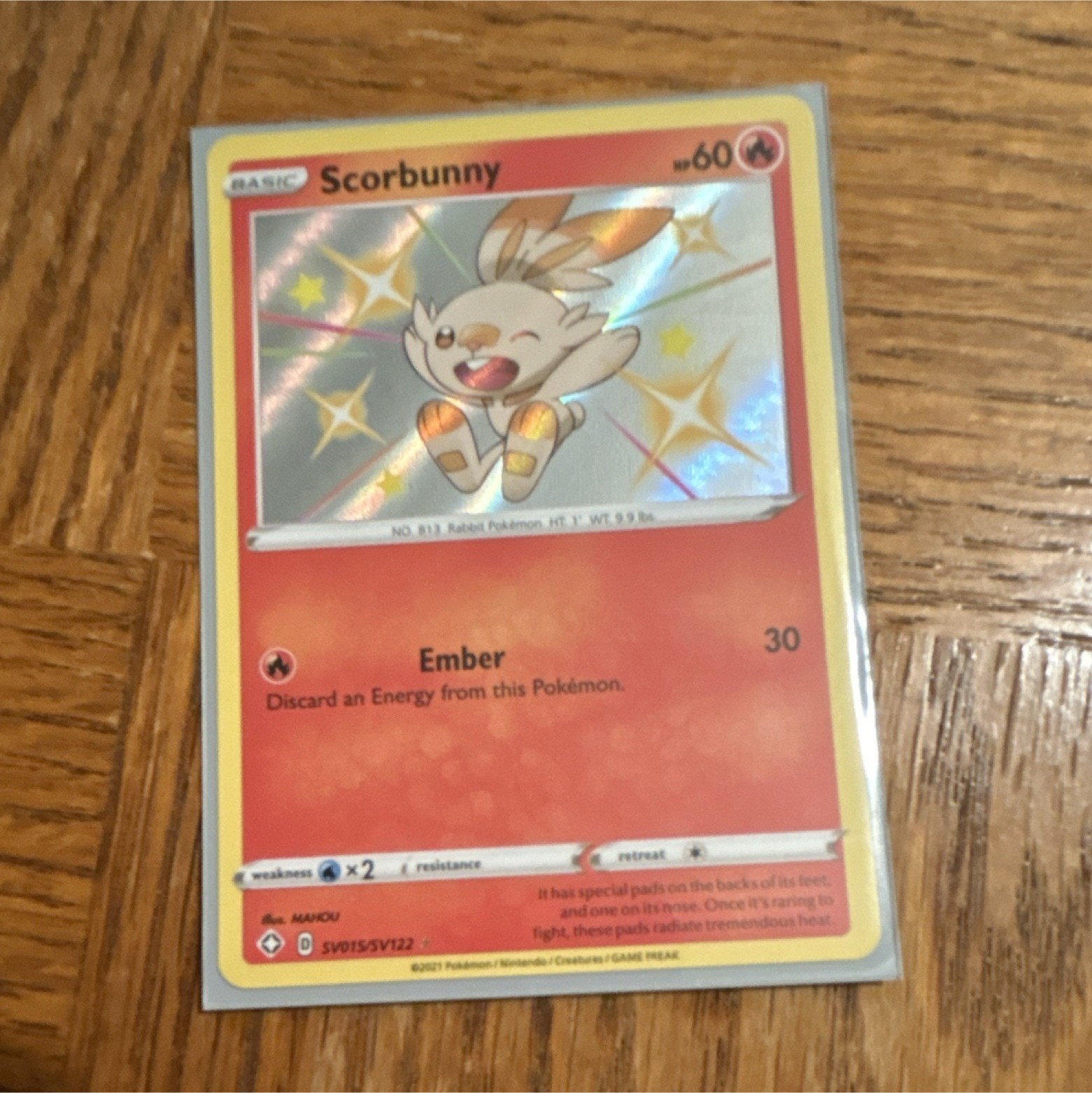 Pokemon TCG Scorbunny SV015/SV122 Shining Fates Shiny Vault Holo Rare