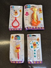 NEW 90s Winnie the Pooh Comb  Brush Rattle Pacifier Squeaky The First Years Vtg