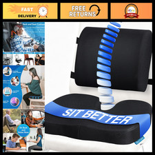 Memory Foam Seat Cushion Lumbar Support Pillow for Office, Car, Wheelchair - P