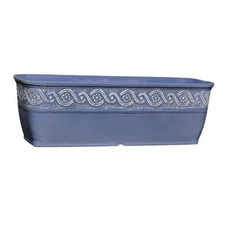Classic Home and Garden Corinthian Rectangular Planter 10" Slate Blue Pack of 1