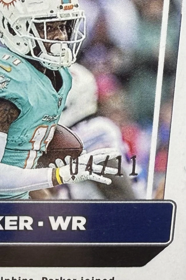 🔥2022 Donruss Premium Jersey Match/11 DeVante Parker Patriots #122 1/1 eBay - Image 3 of 3