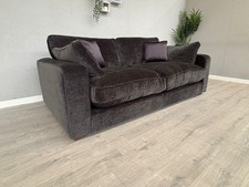 Sofology - CAVALLI Fabric Large 3 Seater Sofa, Chenille Slate - RRP £3,599
