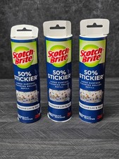3 Scotch-Brite Large Surface 8" Wide Lint Roller Refills 180 Sheets Total
