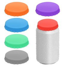 6 PCS Silicone Soda Can Lids,6 Color BPA-Free Reusable Silicone Can Covers, C...