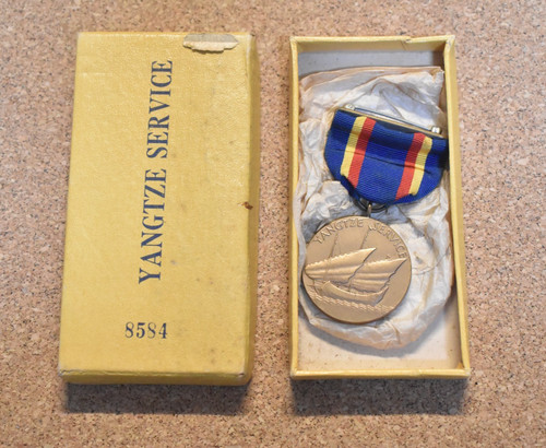 ID'D Boxed Yangtze Service Medal w/ Original Numbered Box