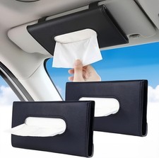 2Pack Car Tissue Holder, Car Sun Visor Napkin Box, Premium PU Leather, Auto