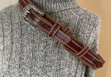 Embossed Ranger Leather Belt, One Or Half Inches Wide Made In Usa