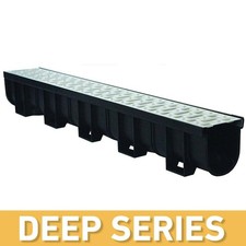 Deep Series 5.4 in. Wx5.4 in. Dx39.4 in. L Trench and Channel Drain Kit w/Stainl