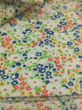 Marcus Brothers Vintage Floral Print Cotton Poly Blend Fabric 1.75 Yards MCM Mod