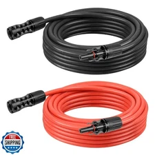 Kimbluth 8 AWG Solar Extension Cable 20FT Black + 20FT Red, 8 Gauge Solar Pan