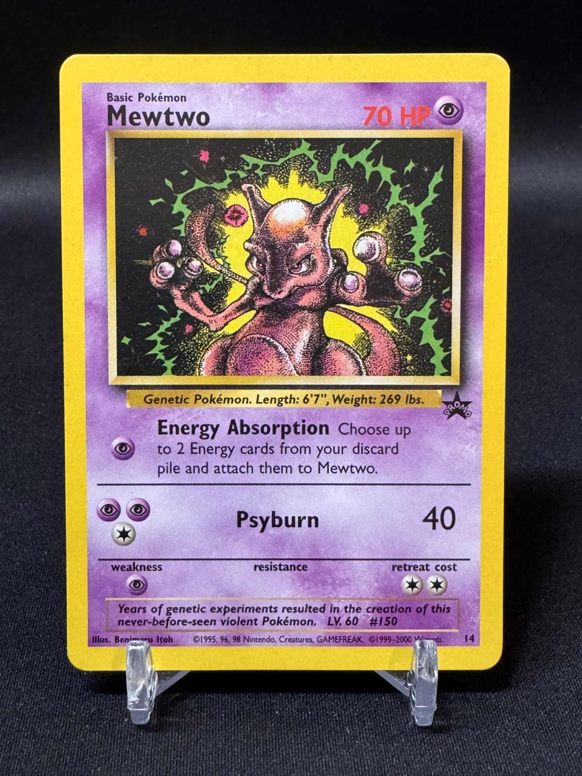 Pokemon Card - Black Star Promo #14 - MEWTWO *Played*