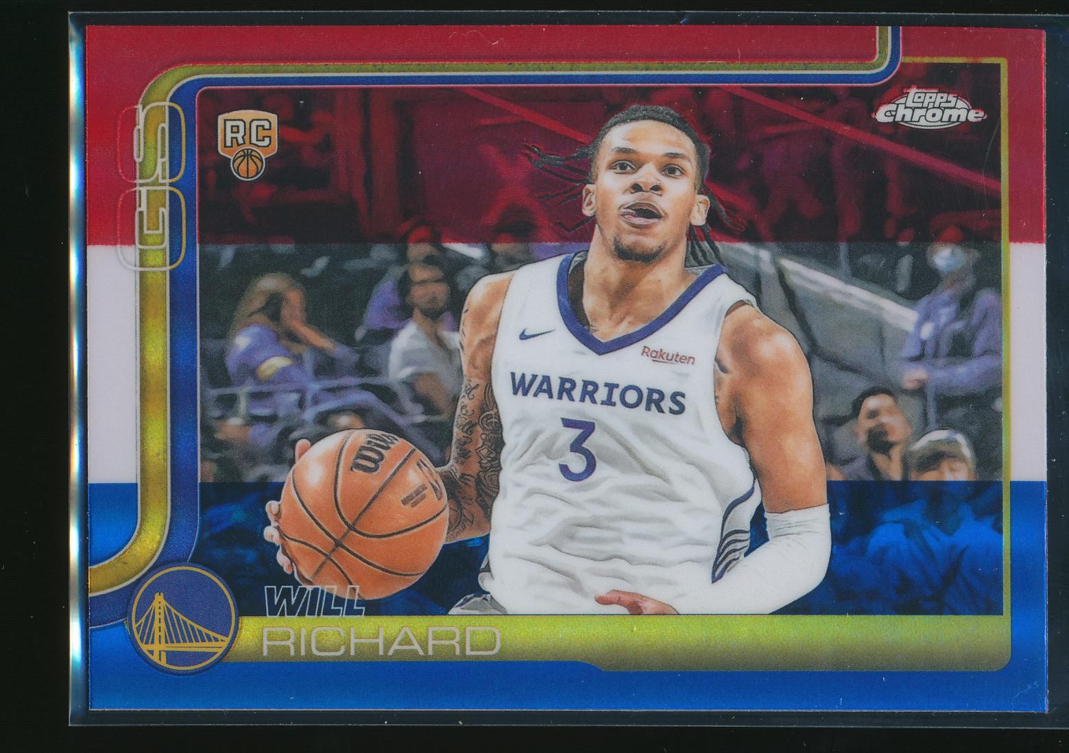 Will Richard #287 2025-26 Topps Chrome Red White and Blue Refractor Rookie