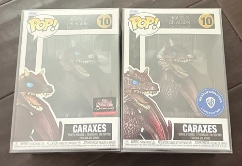 Lot 2 Funko Pop! Game of Thrones Caraxes Metallic Warner Bros & Target Exclusive