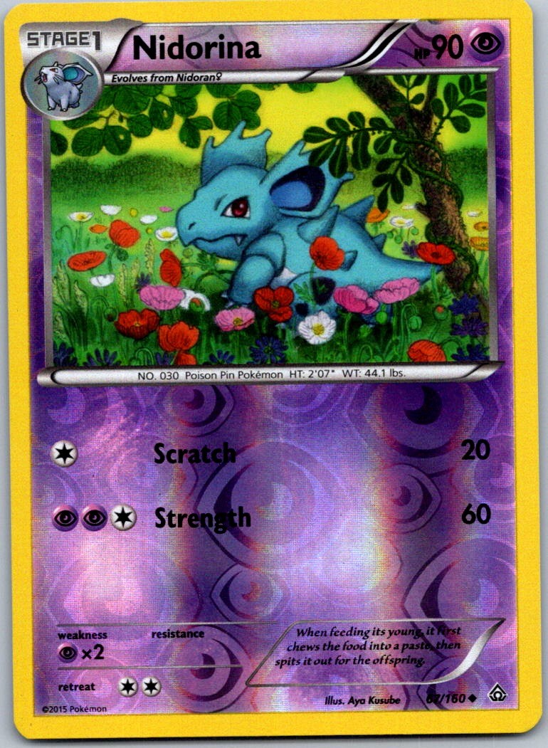 Pokemon Nidorina Uncommon XY - Primal Clash 67/160 NM Reverse holo