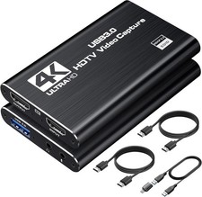 4K HDMI Capture Card for Streaming, 1080P 60FPS USB 3.0/Type-C Game Video Cap...