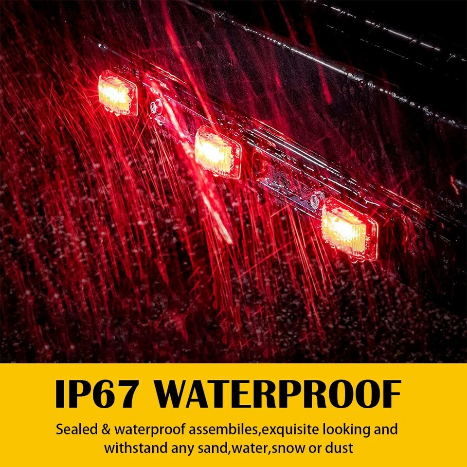 Barra de luz trasera de freno de giro de parada trasera de 15" LED roja sellada para camión RV y remolque Foto 4 de 4
