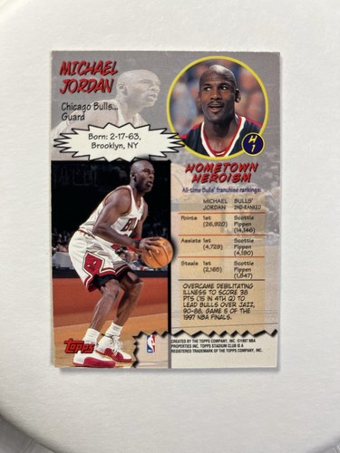 michael jordan topps stadium club Hardcourt Heroics 1997-98 - Picture 11 of 11