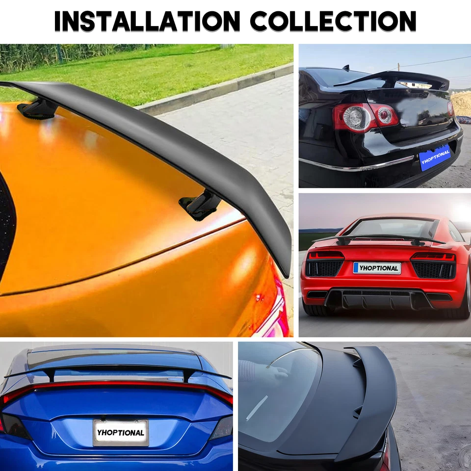 Matte Black 46" Car Rear Trunk Spoiler Wing Racing For Mercedes-Benz AMG GTS GT - Изображение 3 из 4