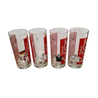 Coca Cola Glas UEFA Euro 1996 England Sammelglas Eisbär Retro Vintage 4 Stk