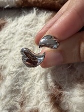 Vintage 1975 Avon Ring Heart to Heart Silver Tone Adjustable 6