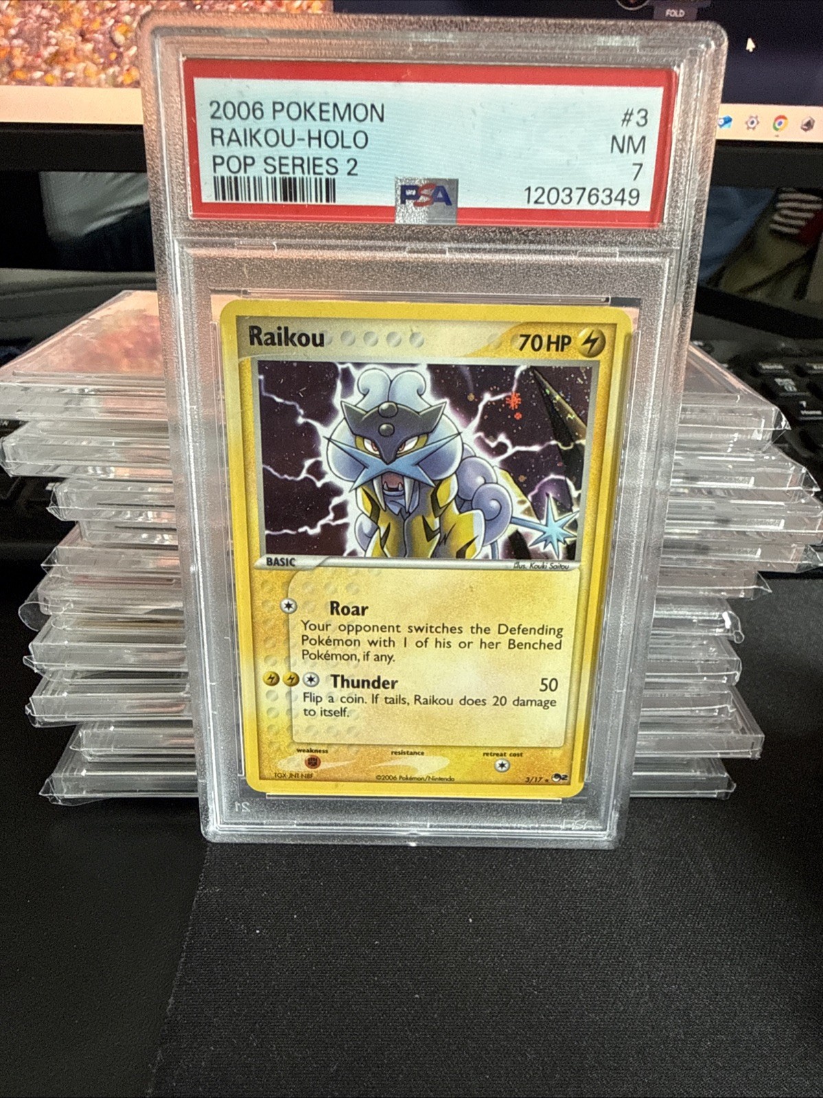 PSA 7 Raikou Holo Pop Series 2 2006 Pokemon Card #3