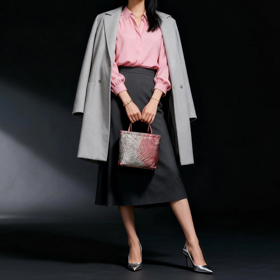 Bolso Obi Kimono 100 % Seda Único en su Clase - Cartera de Mano Artesana Japonesa Reciclada Foto 2 de 4