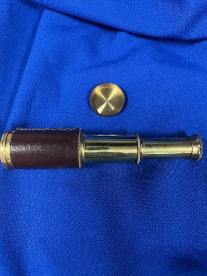 Vintage Brass Pocket Telescope with Wooden Box Nautical Decor - #3504 - Image 3 of 4