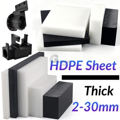 HDPE Flat Black White Engineering Plastic Sheet 1mm - 30mm Thick Various Lengths
