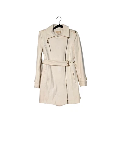 Michael Michael Kors Pavone donna in lana con cintura asimmetrica panna taglia 4