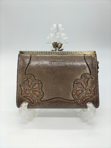 Anna Sui Gamaguchi Wallet Model No. Brown Gold Color ANNA SUI