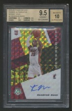 BGS 9.5 10 AUT0 KENDRICK NUNN 2019 PANINI MOSIAC GOLD PRIZM RC AUTOGRAPH #D 6/10