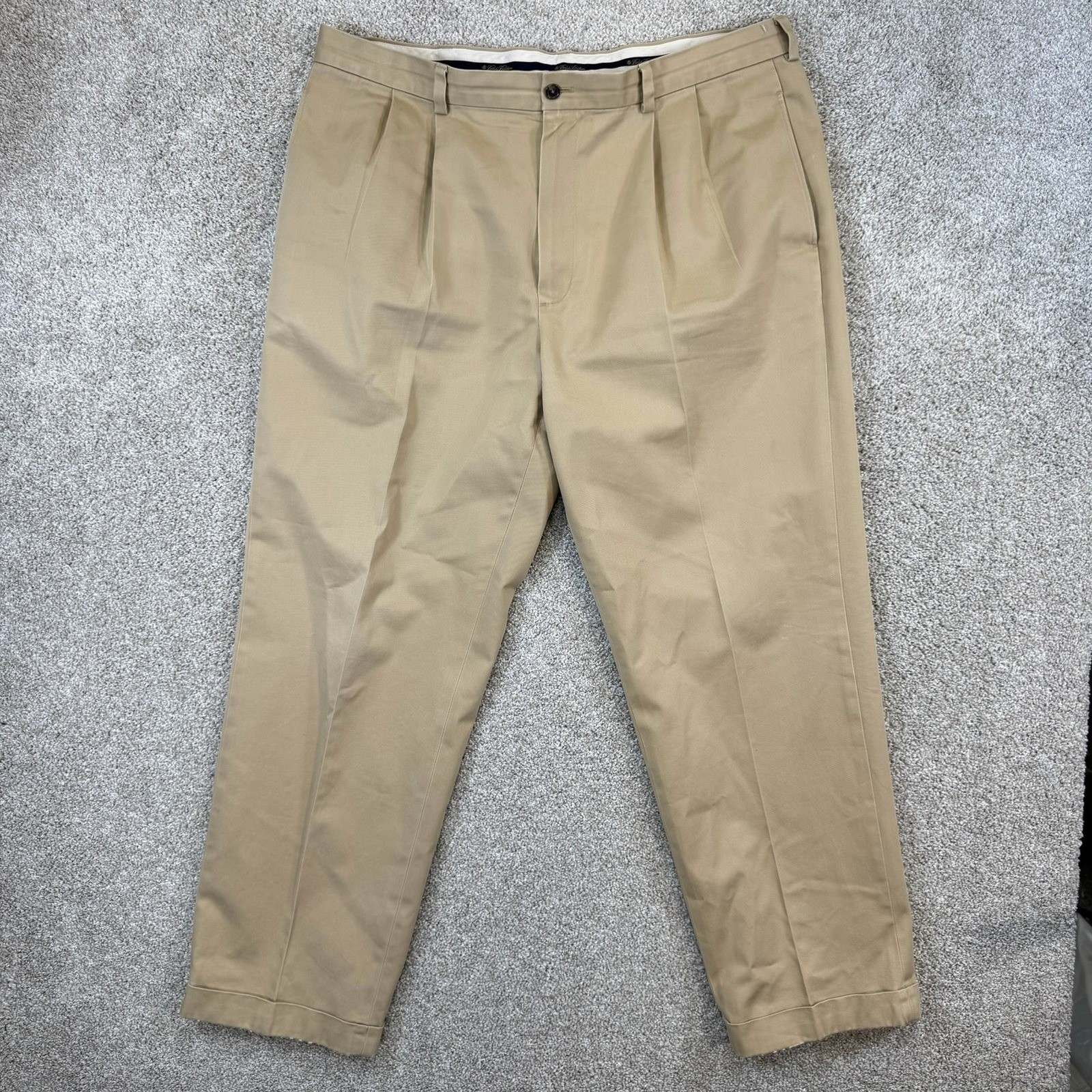 Brooks Brothers Advantage Chino Mens 40x32 Khaki Tan Double Pleated Elliot Pants