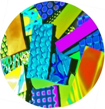 Assorted Dichroic Glass on BLACK backing 2 Ounce (Pack of 1), Colors 