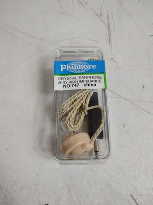 New Philmore Crystal Radio High Impedance Earphone Untested