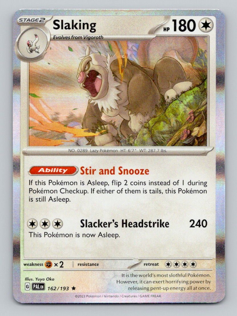Slaking 162/193 Rare Paldea Evolved Pokemon Holo Near Mint