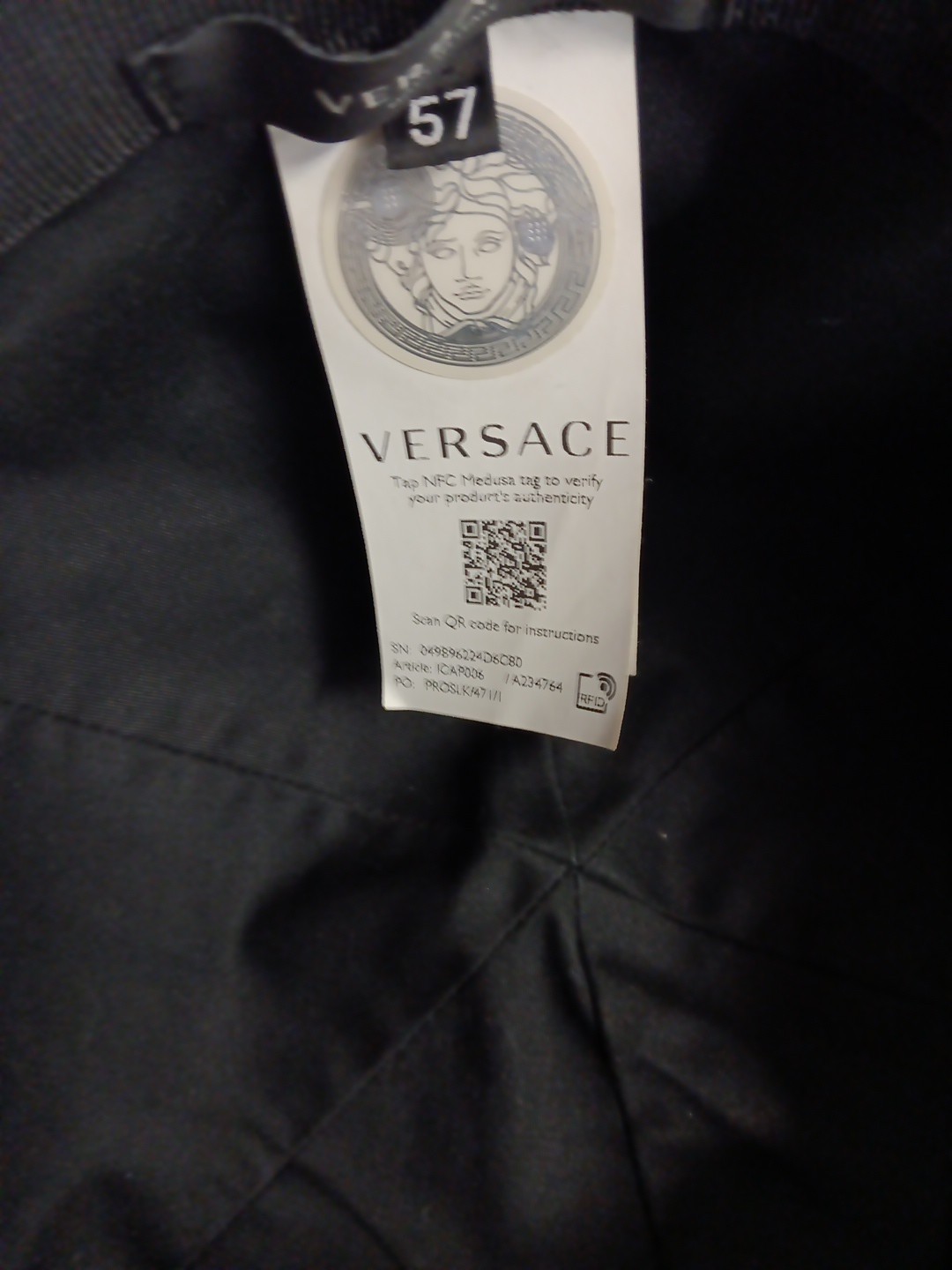 Versace Embroidered Logo Baseball Cap Hat Black/G… - image 8