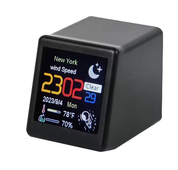 Display-temp, Humidity, Time/date Black