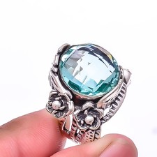 Apatite 925 Sterling Silver Handmade Handmade Ring s.8.5 R27, Christmas Gift