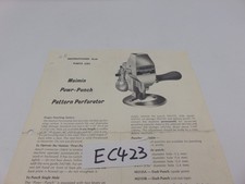 Vintage Maimin Book Instructions & Part List Powr-Punch Pattern Perforator