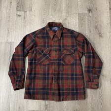 Vintage Pendleton Wool Board Shirt Mens Large Dagger Loop Collar Flannel 60s