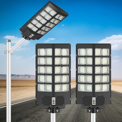 3 PACK 2000W Commercial Solar Street Light LED Bright Outdoor 3 Lighting Modes