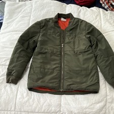 Crazy 8 Boys Bomber Jacket Green Orange M 7-8 100 Polyester Zip Mid-Length