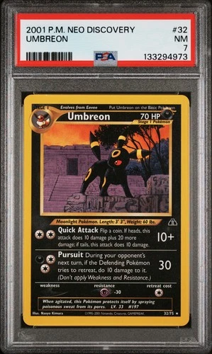 2001 POKEMON NEO DISCOVERY #32 UMBREON PSA 7