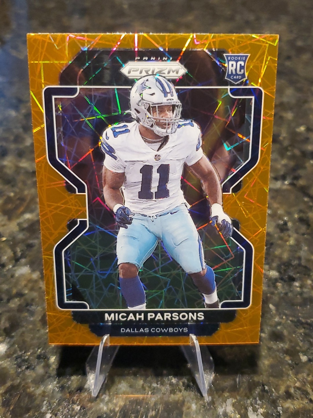 2021 Panini Prizm Rookie Micah Parsons #382 Orange Lazer Prizm RC