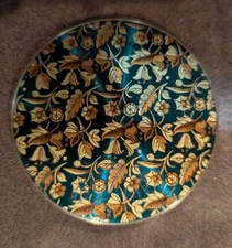 Vintage Stratton Mirrored Powder Compact Blue with Floral Design
